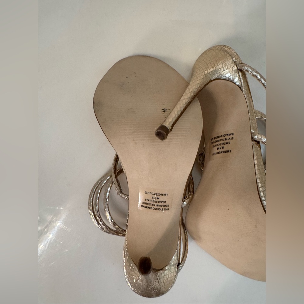 Steve Madden Women's Spiral Strap Heels - Shimmering Gold 8.5 - Picture 7 of 9